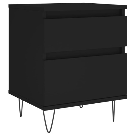 vidaXL Comodino Nero 40x35x50 cm in Legno Multistrato