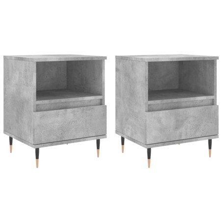 vidaXL Comodini 2pz Grigio Cemento 40x35x50 cm in Legno Multistrato