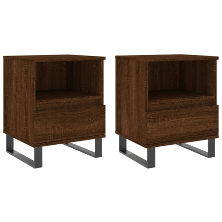 vidaXL Comodini 2pz Rovere Marrone 40x35x50 cm in Legno Multistrato