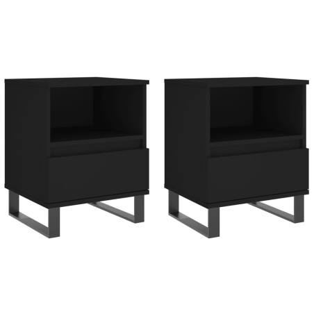 vidaXL Comodini 2pz Neri 40x35x50 cm in Legno Multistrato