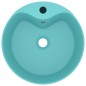 vidaXL Lavandino con Troppopieno Verde Chiaro Opaco 36x13 cm Ceramica