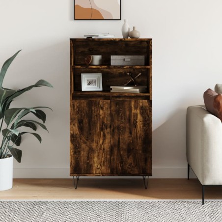 vidaXL Credenza Rovere Fumo 60x36x110 cm in Legno Multistrato