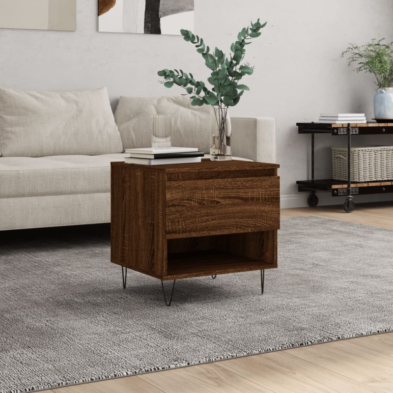 vidaXL Tavolino da Salotto Rovere Marrone 50x46x50cm Legno Multistrato vidaXL Tavolino da Salotto Rovere Marrone 50x46x50cm Legno Multistrato