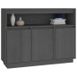 Credenza Grigia 104,5x34x80 cm in Legno Massello di Pino Credenza Grigia 104,5x34x80 cm in Legno Massello di Pino
