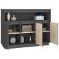 Credenza Grigia 104,5x34x80 cm in Legno Massello di Pino Credenza Grigia 104,5x34x80 cm in Legno Massello di Pino