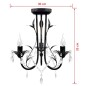 Lampadario Art Nouveau Nero Metallo Perline Cristallo e Lampadine E14 Lampadario Art Nouveau Nero Metallo Perline Cristallo e Lampadine E14