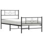vidaXL Giroletto con Testiera e Pediera Metallo Nero 80x200 cm vidaXL Giroletto con Testiera e Pediera Metallo Nero 80x200 cm