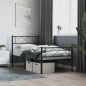 vidaXL Giroletto con Testiera e Pediera Metallo Nero 75x190 cm vidaXL Giroletto con Testiera e Pediera Metallo Nero 75x190 cm