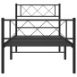 vidaXL Giroletto con Testiera e Pediera Metallo Nero 75x190 cm vidaXL Giroletto con Testiera e Pediera Metallo Nero 75x190 cm