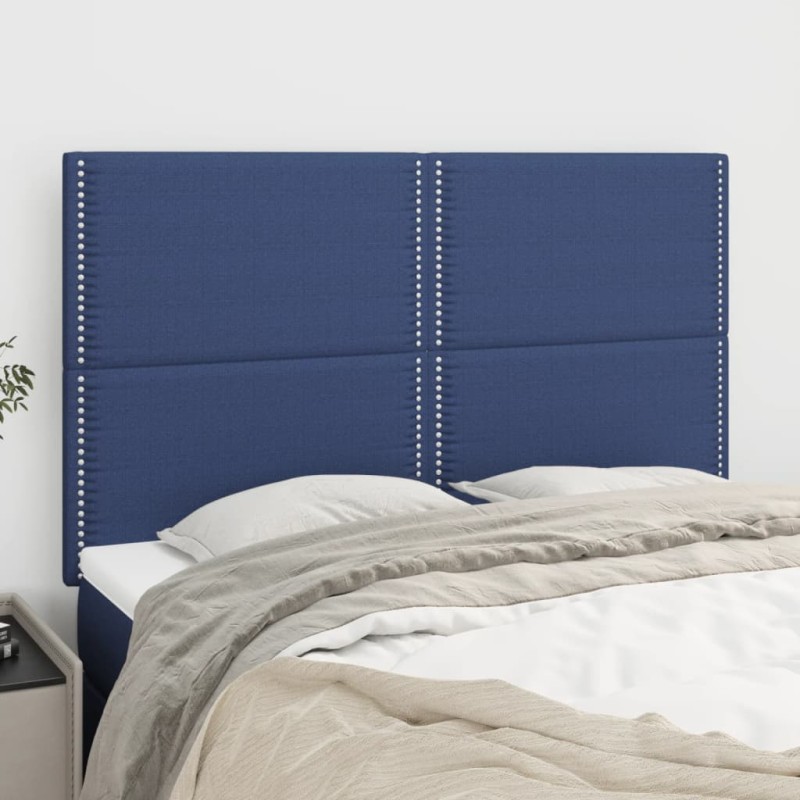 Testiere 4 pz Blu 72x5x78/88 cm in Tessuto Testiere 4 pz Blu 72x5x78/88 cm in Tessuto