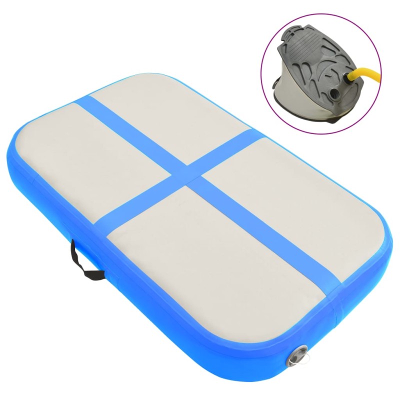 vidaXL Tappetino Ginnastica Gonfiabile con Pompa 60x100x15 cm PVC Blu vidaXL Tappetino Ginnastica Gonfiabile con Pompa 60x100x15 cm PVC Blu