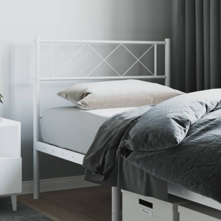 vidaXL Testiera in Metallo Bianco 107 cm