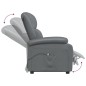 vidaXL Poltrona Alzapersona grigio in Similpelle