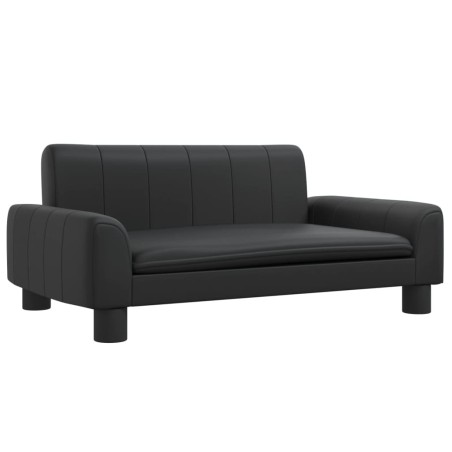 vidaXL Divano per Bambini Nero 70x45x30 cm in Similpelle