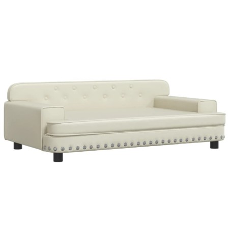 vidaXL Divano per Bambini Crema 90x53x30 cm in Similpelle