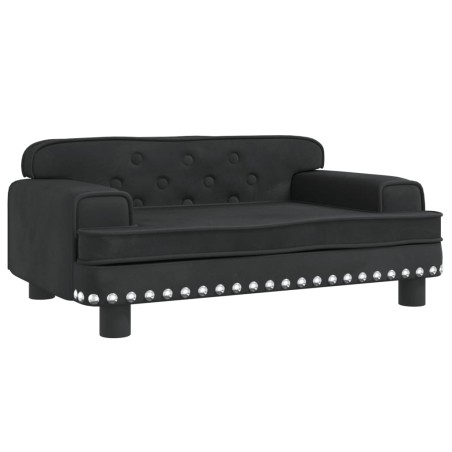 vidaXL Divano per Bambini Nero 70x45x30 cm in Velluto