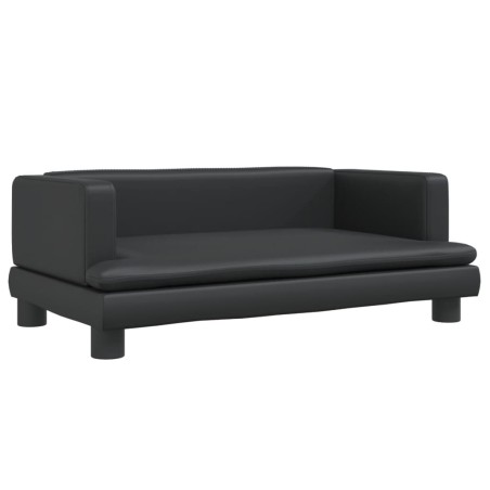 vidaXL Divano per Bambini Nero 80x45x30 cm in Similpelle