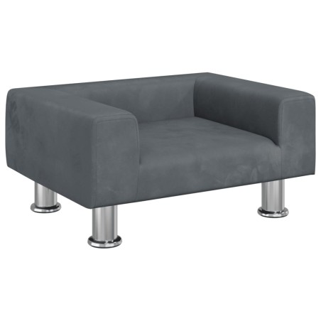 vidaXL Divano per Bambini Grigio Scuro 50x40x26,5 cm in Velluto