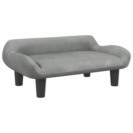 vidaXL Divano per Bambini Grigio Chiaro 70x40x24 cm in Velluto