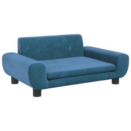 vidaXL Divano per Bambini Blu 70x45x33 cm in Velluto