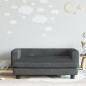 vidaXL Divano Bambini Poggiapiedi Grigio Scuro 100x50x30 cm Velluto
