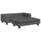 vidaXL Divano Bambini Poggiapiedi Grigio Scuro 100x50x30 cm Velluto