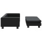 vidaXL Divano per Bambini con Poggiapiedi Nero 100x50x30 cm Similpelle