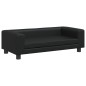 vidaXL Divano per Bambini con Poggiapiedi Nero 100x50x30 cm Similpelle