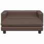 vidaXL Divano Bambini con Poggiapiedi Marrone 100x50x30 cm Similpelle