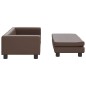 vidaXL Divano Bambini con Poggiapiedi Marrone 100x50x30 cm Similpelle