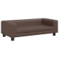 vidaXL Divano Bambini con Poggiapiedi Marrone 100x50x30 cm Similpelle