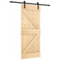 vidaXL Porta Scorrevole con Set Hardware 85x210 cm Legno Massello Pino vidaXL Porta Scorrevole con Set Hardware 85x210 cm Legno Massello Pino
