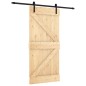 vidaXL Porta Scorrevole con Set Hardware 95x210 cm Legno Massello Pino