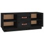 Mobile Porta TV Nero 100x34x40 cm in Legno Massello di Pino Mobile Porta TV Nero 100x34x40 cm in Legno Massello di Pino