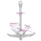 vidaXL Ancora Pieghevole con Corda Argento 3,2 kg in Ferro Malleabile