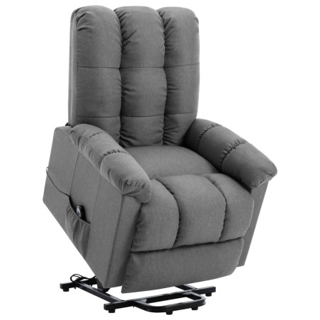 vidaXL Poltrona Alzapersona Grigio Chiaro Tessuto