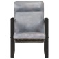 vidaXL Poltrona 60x75x90 cm Grigia in Vera Pelle di Capra vidaXL Poltrona 60x75x90 cm Grigia in Vera Pelle di Capra