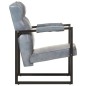 vidaXL Poltrona 60x75x90 cm Grigia in Vera Pelle di Capra vidaXL Poltrona 60x75x90 cm Grigia in Vera Pelle di Capra