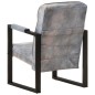 vidaXL Poltrona 60x75x90 cm Grigia in Vera Pelle di Capra vidaXL Poltrona 60x75x90 cm Grigia in Vera Pelle di Capra