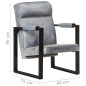 vidaXL Poltrona 60x75x90 cm Grigia in Vera Pelle di Capra vidaXL Poltrona 60x75x90 cm Grigia in Vera Pelle di Capra
