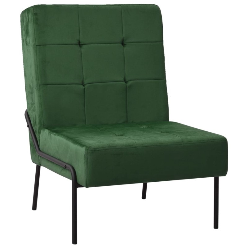 vidaXL Poltrona Relax 65x79x87 cm Verde Scuro in Velluto vidaXL Poltrona Relax 65x79x87 cm Verde Scuro in Velluto