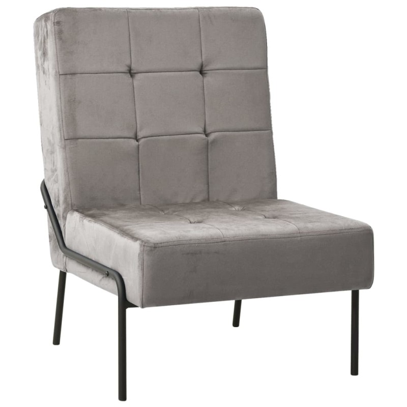 vidaXL Poltrona Relax 65x79x87 cm Grigio Chiaro in Velluto vidaXL Poltrona Relax 65x79x87 cm Grigio Chiaro in Velluto