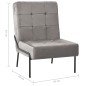 vidaXL Poltrona Relax 65x79x87 cm Grigio Chiaro in Velluto vidaXL Poltrona Relax 65x79x87 cm Grigio Chiaro in Velluto