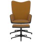 vidaXL Poltrona Relax con Poggiapiedi Marrone in Velluto e PVC vidaXL Poltrona Relax con Poggiapiedi Marrone in Velluto e PVC