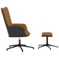 vidaXL Poltrona Relax con Poggiapiedi Marrone in Velluto e PVC vidaXL Poltrona Relax con Poggiapiedi Marrone in Velluto e PVC