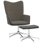 vidaXL Poltrona Relax con Poggiapiedi Grigio Scuro in Velluto e PVC vidaXL Poltrona Relax con Poggiapiedi Grigio Scuro in Velluto e PVC