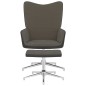 vidaXL Poltrona Relax con Poggiapiedi Grigio Scuro in Velluto e PVC vidaXL Poltrona Relax con Poggiapiedi Grigio Scuro in Velluto e PVC