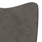 vidaXL Poltrona Relax con Poggiapiedi Grigio Scuro in Velluto e PVC vidaXL Poltrona Relax con Poggiapiedi Grigio Scuro in Velluto e PVC