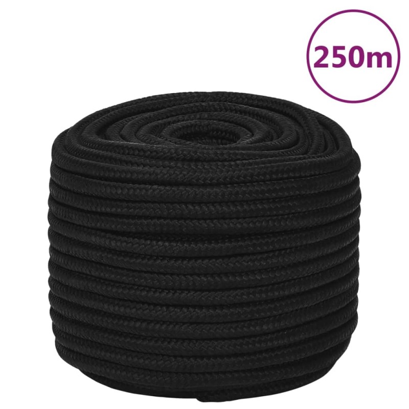 vidaXL Corda da Lavoro Nera 12 mm 250 m in Poliestere vidaXL Corda da Lavoro Nera 12 mm 250 m in Poliestere