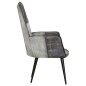 vidaXL Poltrona Wingback Grigia in Vera Pelle vidaXL Poltrona Wingback Grigia in Vera Pelle